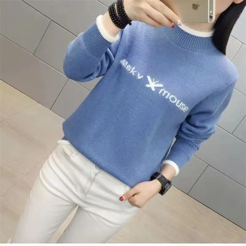 

Sweater Women's 2025 Winter Warm Coat New Coat Half-high Collar Slim Female Clothing With Knitwear Loose Bottoming Undershirts