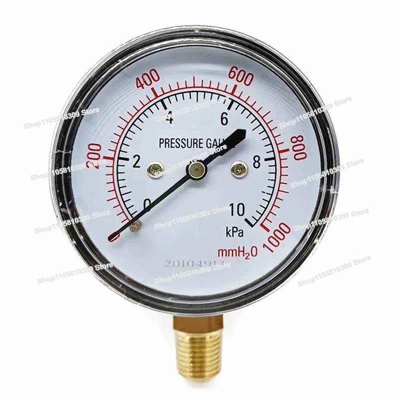 Natural Gas Membrane Box Pressure Gauge Micro Pressure Gauge 0-5 10 20KPA KPa Water Column Gas Meter Thread 1/4