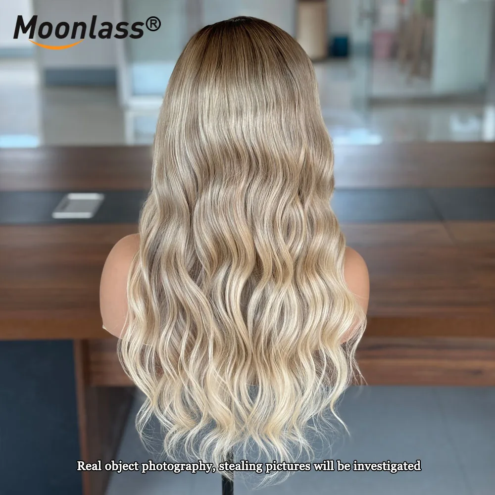 Highlight Ombre Blonde 13x6 Lace Front Wig Cream Blonde Body Wave 100% Human Hair Vanilla Blonde Balayage 200% Density Remy Wigs