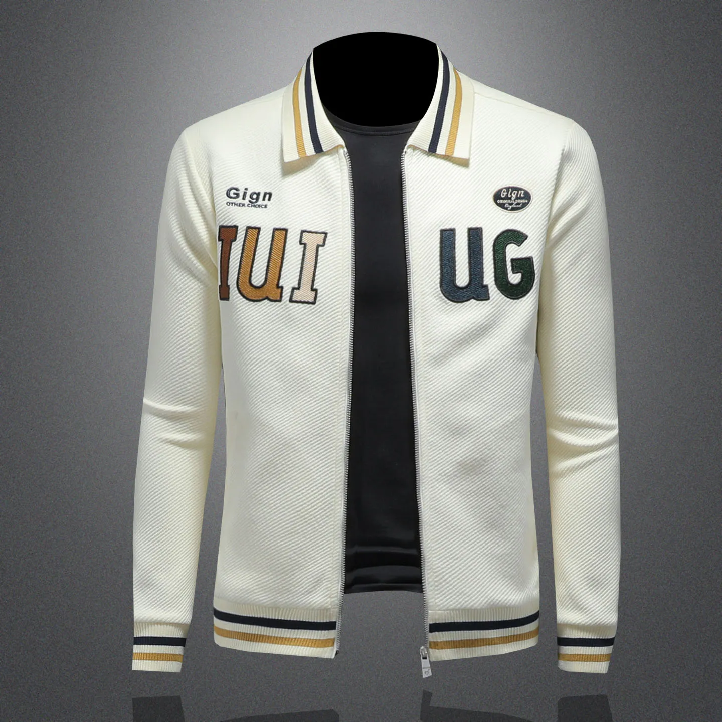 Luxurious Baroque Vintage Bomber Jacket Color Contrast Letter Vintage Bomber Jacket Male Club Outfit Jacket Jaqueta Masculina