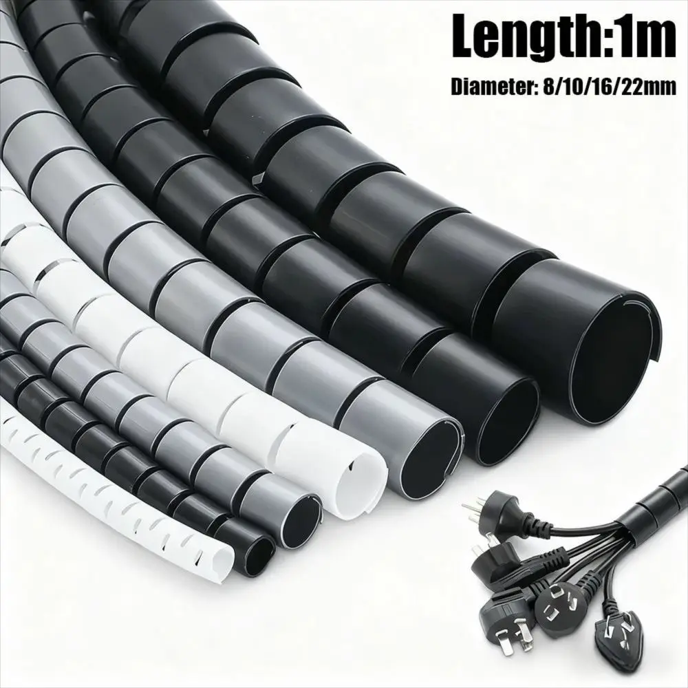 New 8/10/16/22mm Wire Protector Flexible Spiral Cable Sleeve Cover Wire Organizer