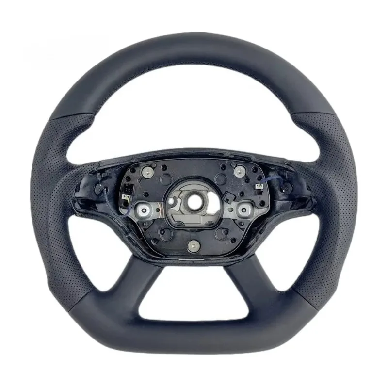 Спортивный руль Ever-Carbon Racing ECR с плоским дном, полностью кожаный, индивидуального дизайна для Mercedes Benz W216