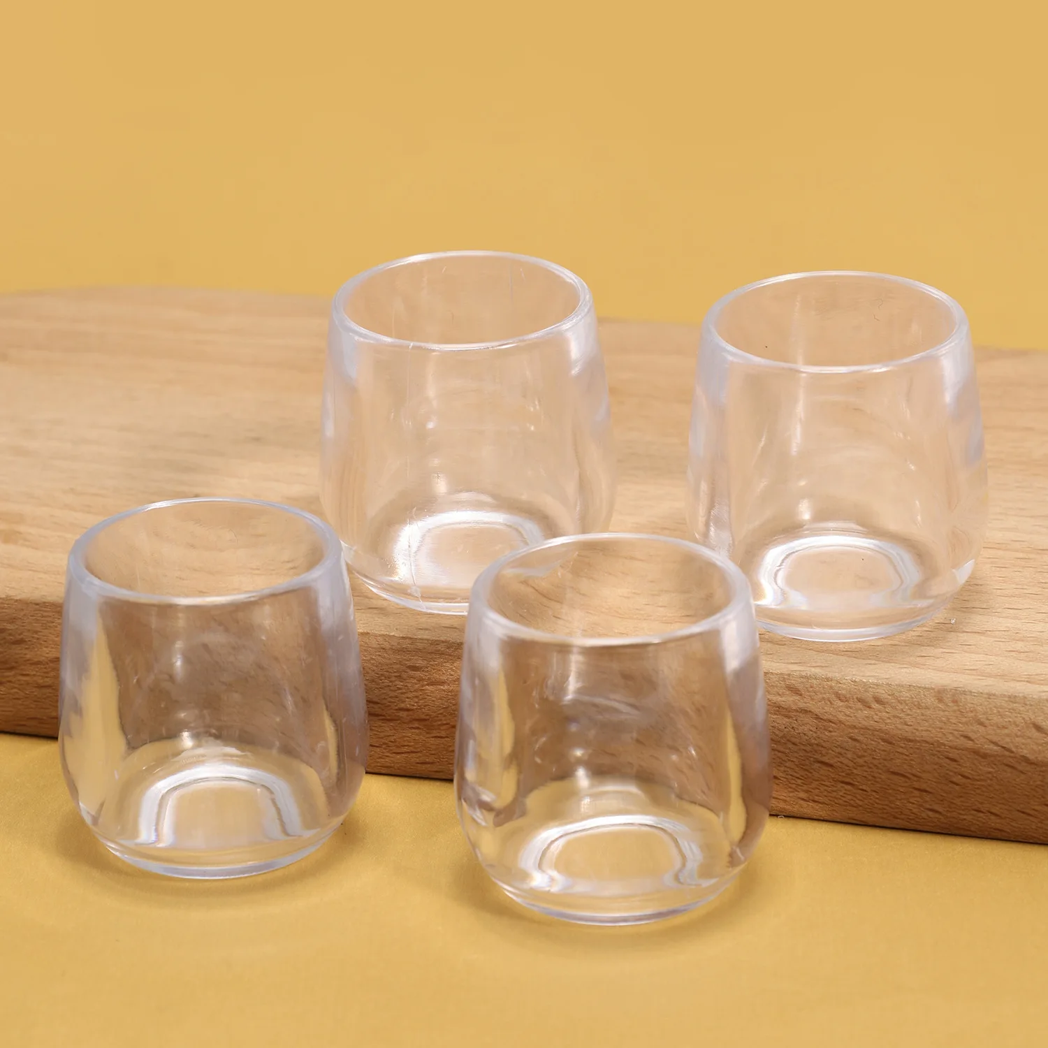 5pcs 3cm Mini Egg-Shaped Transparent Cup Plastic Cup DIY Succulent Flower Pot Miniature Dollhouse Desktop Decor Scale