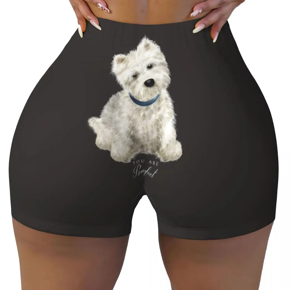 

Женские шорты для йоги Westie West Highland White Terrier для тренировок собак, спортивные байкерские шорты для бега в тренажерном зале