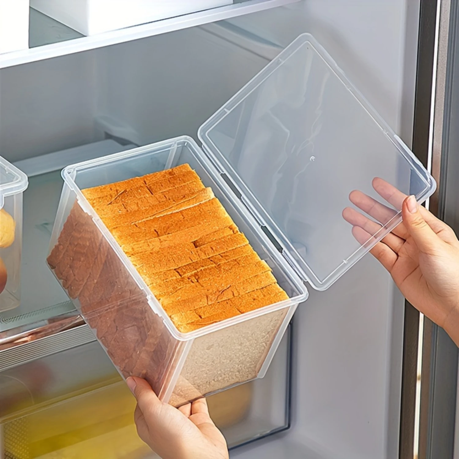 

Fresh-Keeping Airtight Bread Box - Large, Clear Plastic Bread Keeper with Easy Flip Top for Lasting Freshness and Flavor