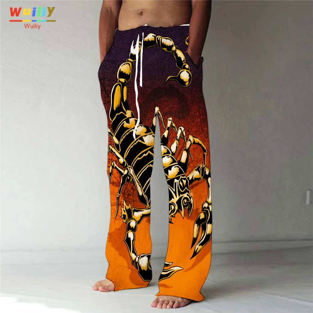 Men's Trousers Scorpion Pattern Hawaiian Pants Beach Pants Drawstring Elastic Waist 3D Print Graphic Prints Comfort
