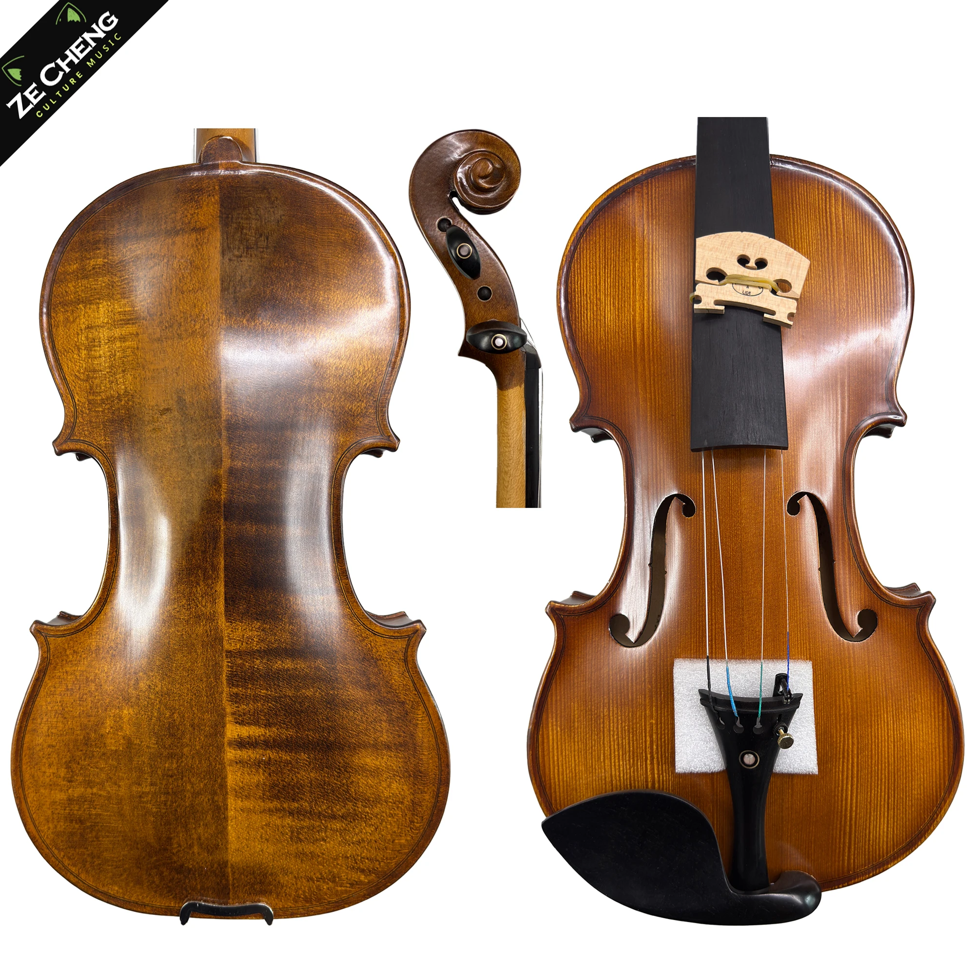 

Handmade 4/4 Violin Student & Professional- Flamed Maple Back - Beginner Friendly - Full Set w/Case+Bow+Strings+Shoulder Rest