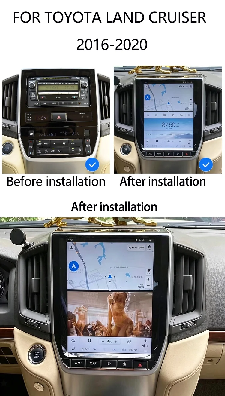 For Toyota Land Cruiser Prado LC200 2016~2019 Android Screen Car Radio Automotive Multimedia Player GPS Navigation Head Unit