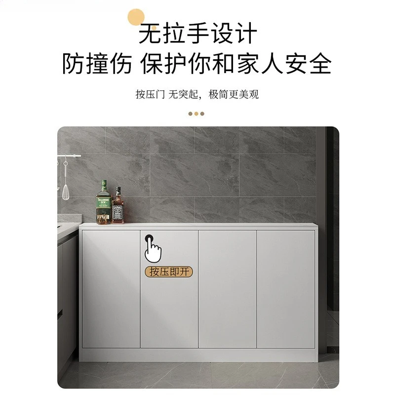 Kitchen ultra-thin extremely narrow rock slab small apartment white storage edge