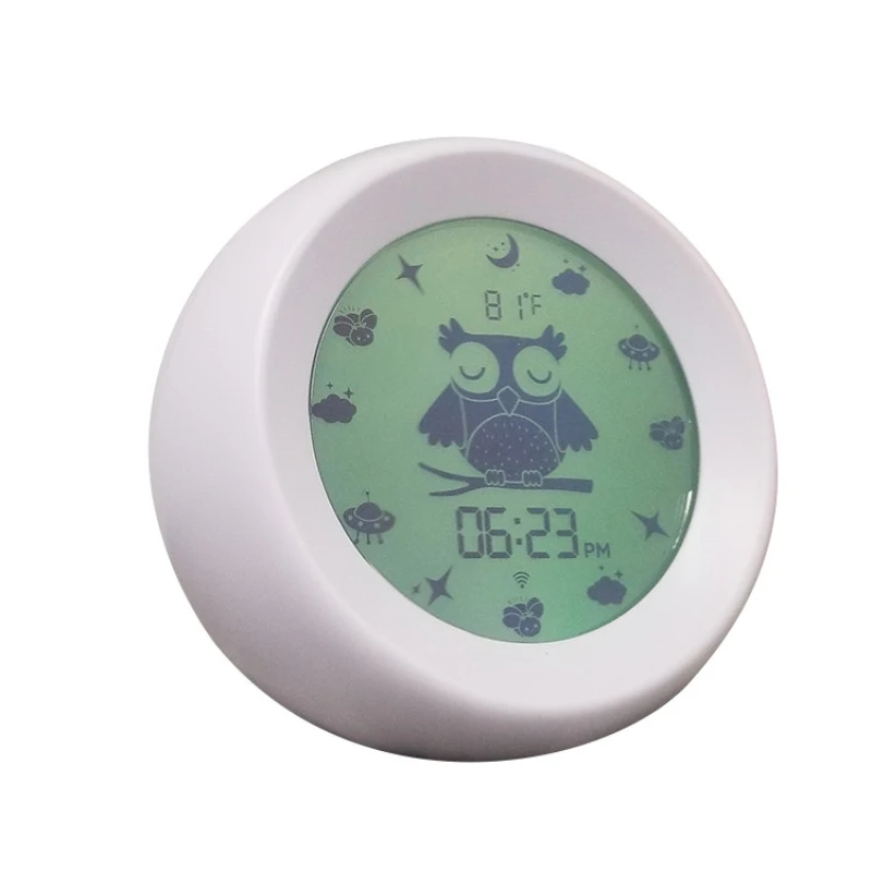 Cartoon Sleep Training Digital Alarm Clock Children Funny Desk Alarm Clock Night Light