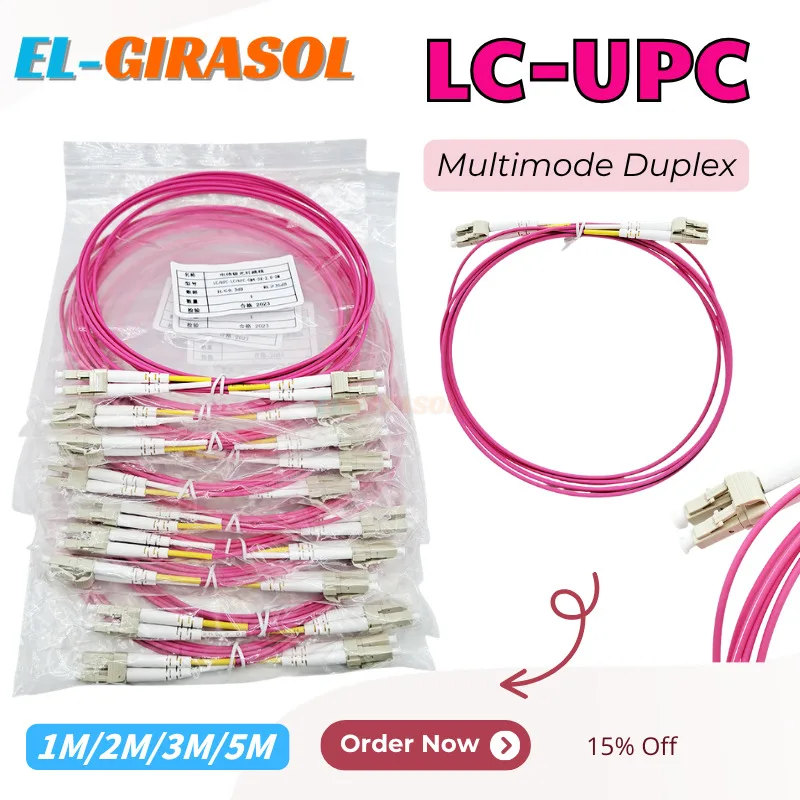 OM4 Multimode Duplex Fiber Patch Cord 2.0/3.0mm Jacket LC UPC Optical Fiber Jumper 1M 2M 3M 5M 10Pcs/Lot LC-LC UPC Jumper