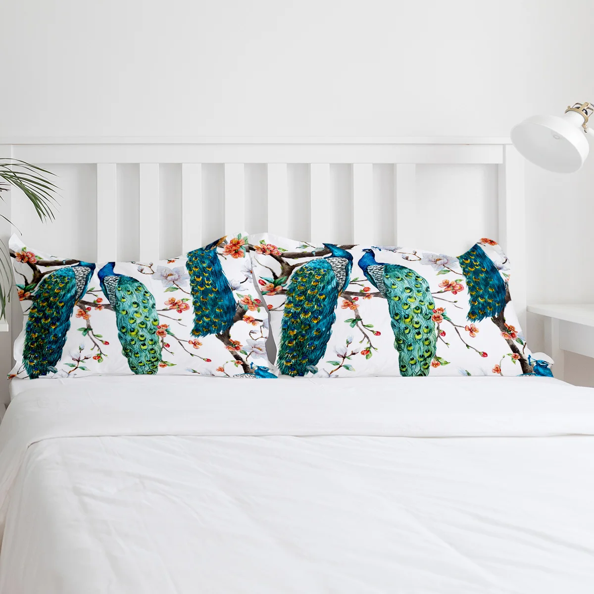 Three Peacocks Standing On A Branch Bedding Set 3pcs Duvet Cover Pillowcase Kids Adult Quilt Cover Double Bed Set Home Textile