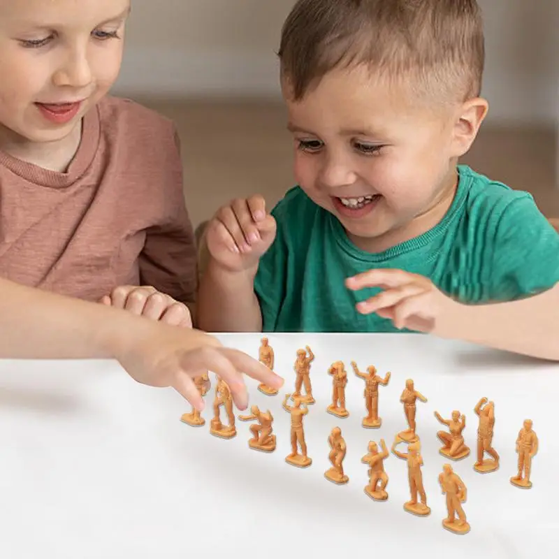 Toy Soldiers DIY Model Soldier Kit For Children Play Pretend Play Toy 16pcs Small Soldier Figure Play Set Safe Children Toy