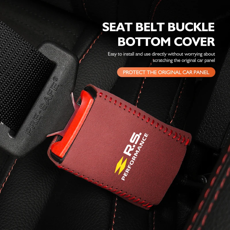 Car Seat Belt Base Buckle Protector Cover Accessories For Renaul RS Sport Megane 3 4 2 Clio 5 Line Sandero Scenic Logan