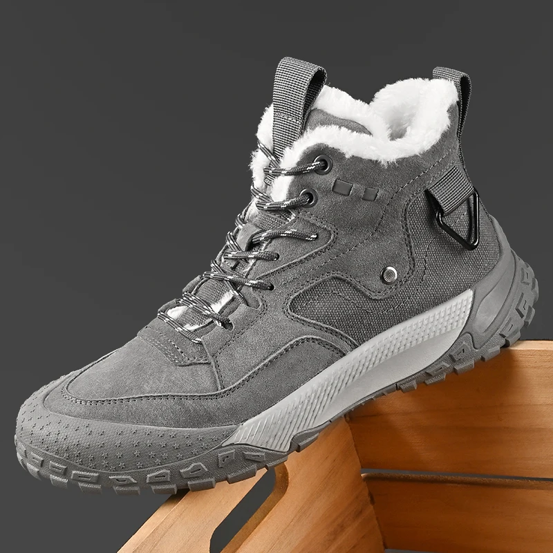 

Зимние мужские ботильоны на хлопковой подкладке, голые ботинки, мужские кожаные ботинки, весенние и осенние мужские ботильоны для походов на открытом воздухе