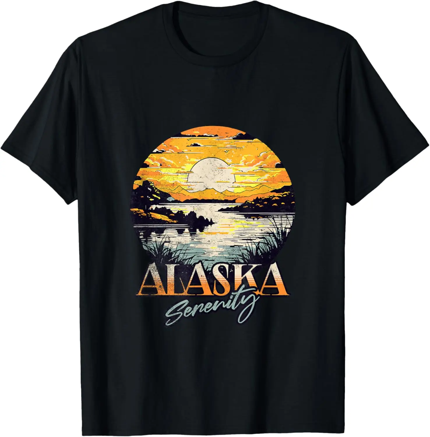 Alaskan Lake & Sunset Nature's Beauty Alaska Lovers T-Shirt