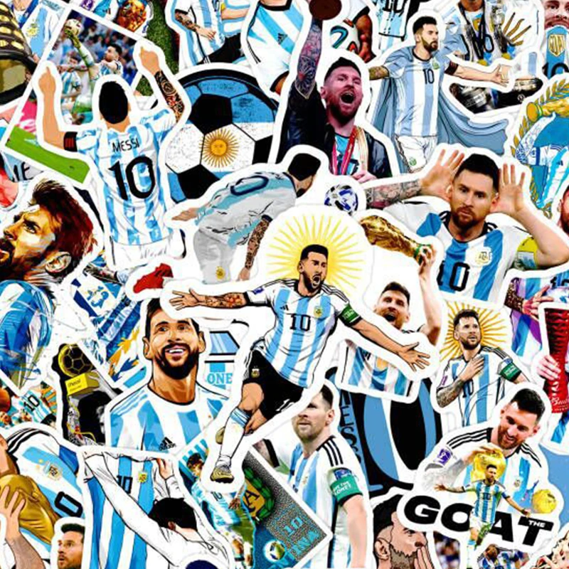 

50PCS Football SuperStar Personality Originality Stickers Lionel Messi Cartoon Image Phone/suitcase Waterproof Graffiti Sticker