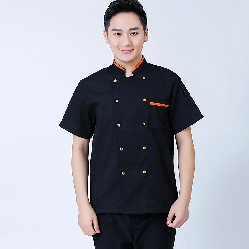 Uniforme de chef avec logo personnalisé, veste pour hommes, vêtements de cuisine, chemise de cuisine, serveuse, service alimentaire, hôtel, restauration rapide, pot chaud, manteau de magasin de gâteaux