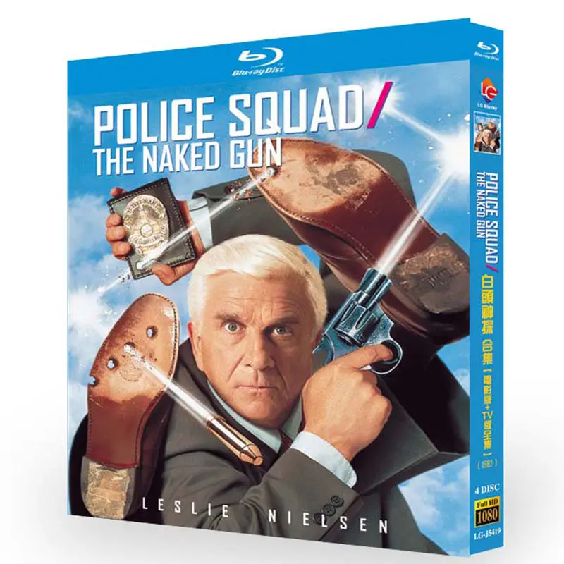 

BD Blu-ray Disc High-definition Movie The Naked Gun Collection 4 Film Versions plus 6 TV Episodes Total 4 Discs