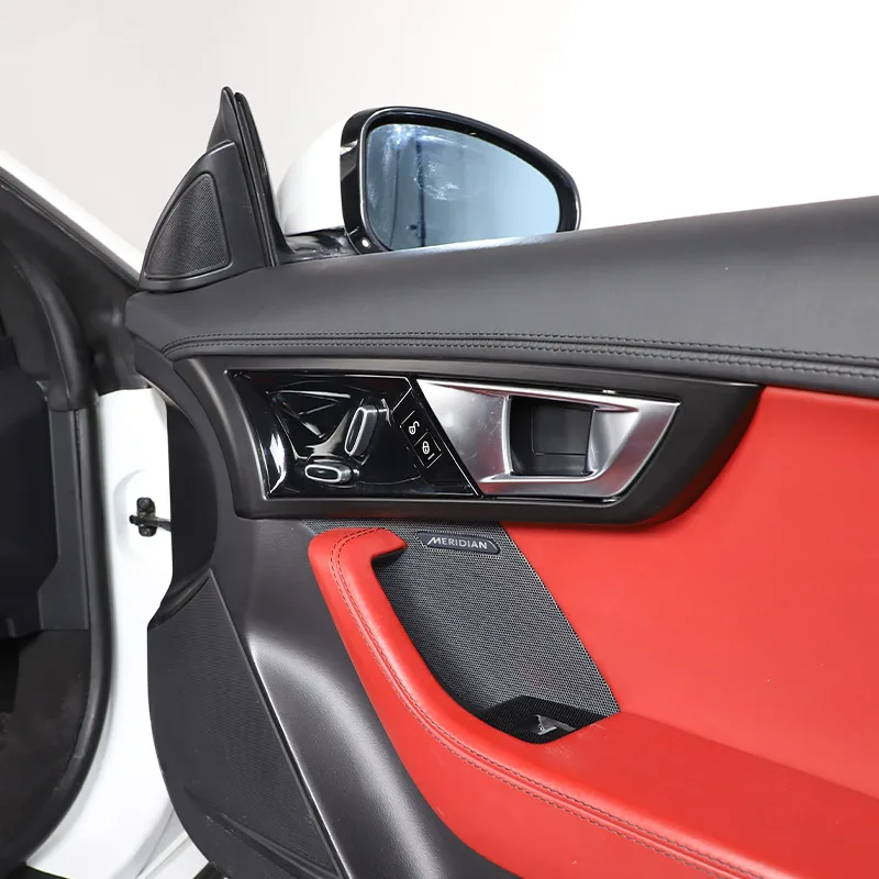 ABS Carbon Fiber/Matte black For Jaguar F-TYPE 2013-2024 Car Inner Door Handle Decorative Frame Sticker Car Interior Accessories