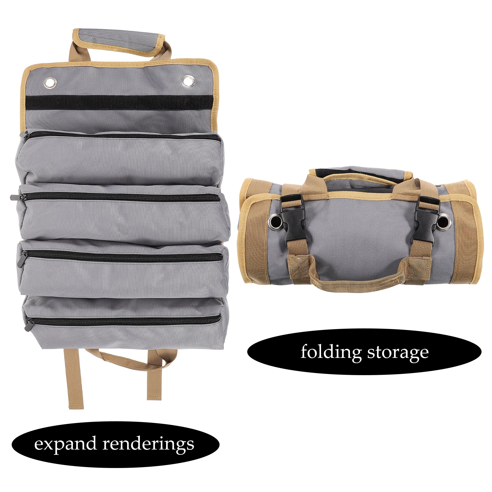 

Electrician Tool Pouch Premium Oxford Cloth Rolling Tool Bag ganizer Zipper Handle Easy Storage Access Long Lasting Durability