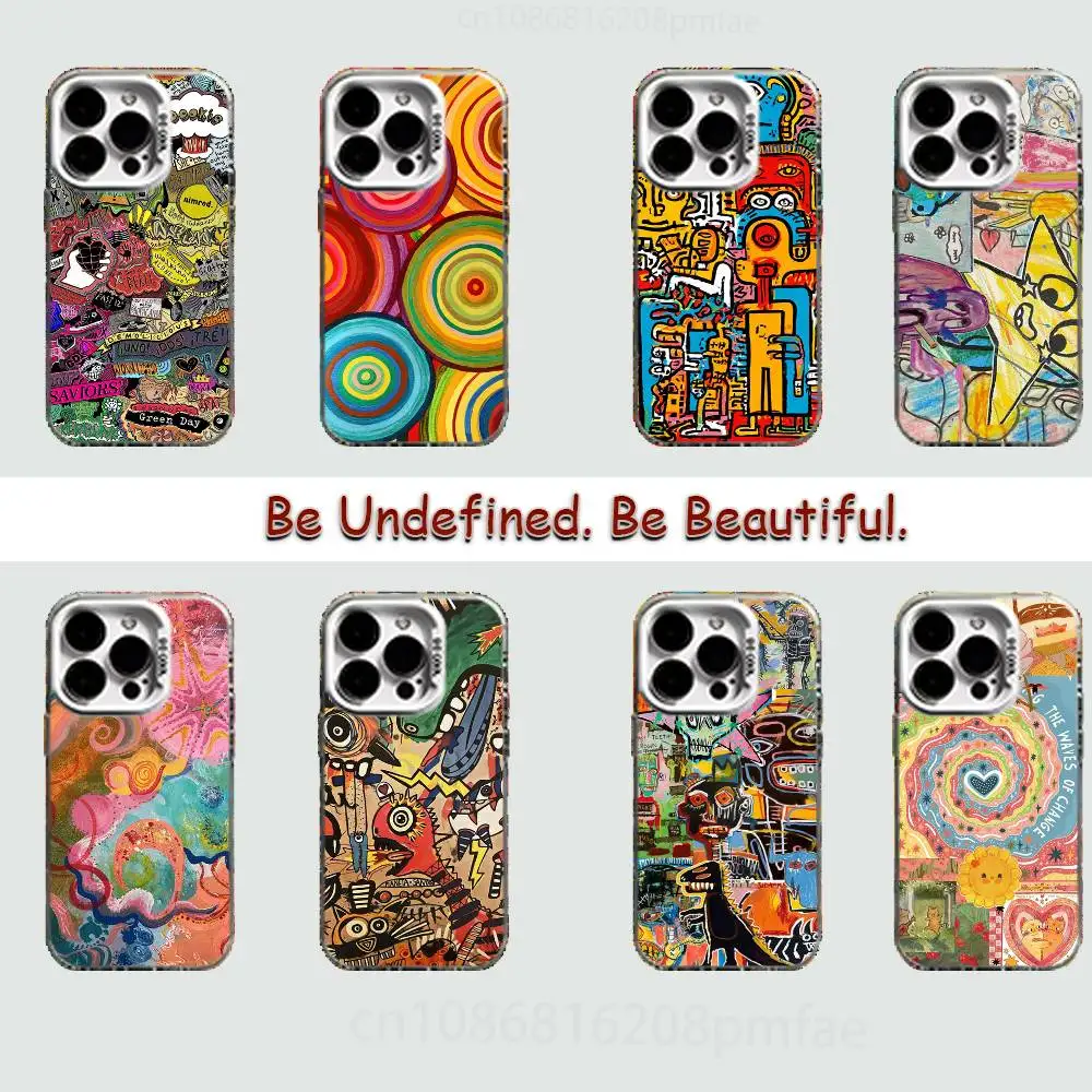 

Color Art Hard Phone Case for IPhone 17 16 15 14 13 12 11 Pro Max Plus16E X XR XS Max shockproof Full Cover