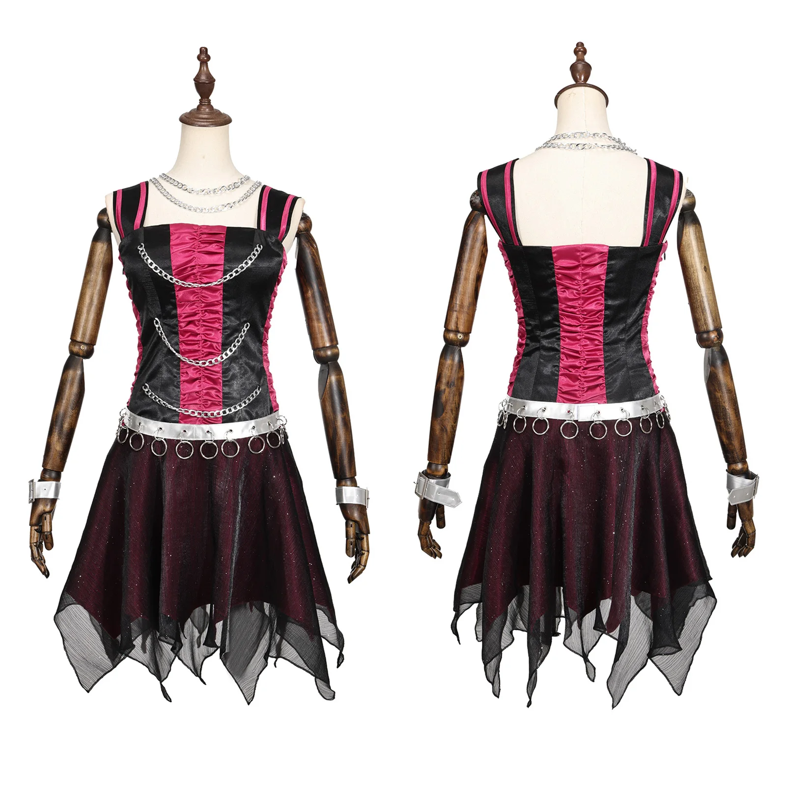

Monster Spectra Vondergeist Cosplay Costume Anime Girl Punk Chain Camisole Skirt Halloween Carnival Party Uniform Set