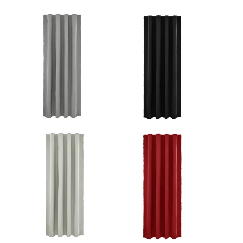 H8WB Lightproof Window Curtains Thermals Noise Reducing Polyester Fabric for Home Theater Bedrooms