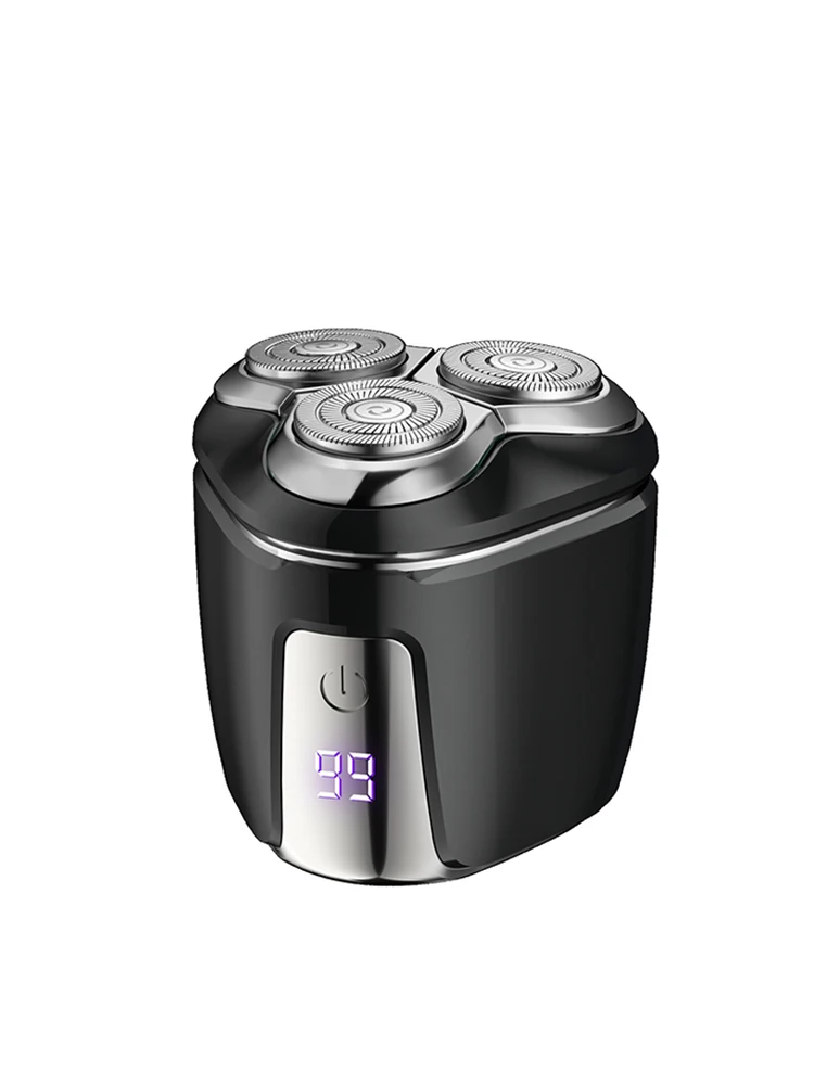 

Mini electric shaver with display, magnetic blade head, full-body washable, USB fast charging, portable travel shaver