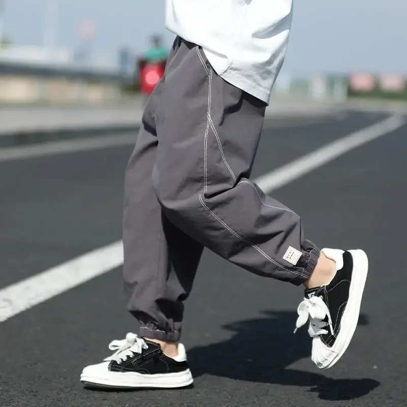 

2024 New Spring Children's Casual Sports Pants Summer Thin Boys Anti-mosquito Pants Toddler Children's Ice Silk Quick Dry Pants