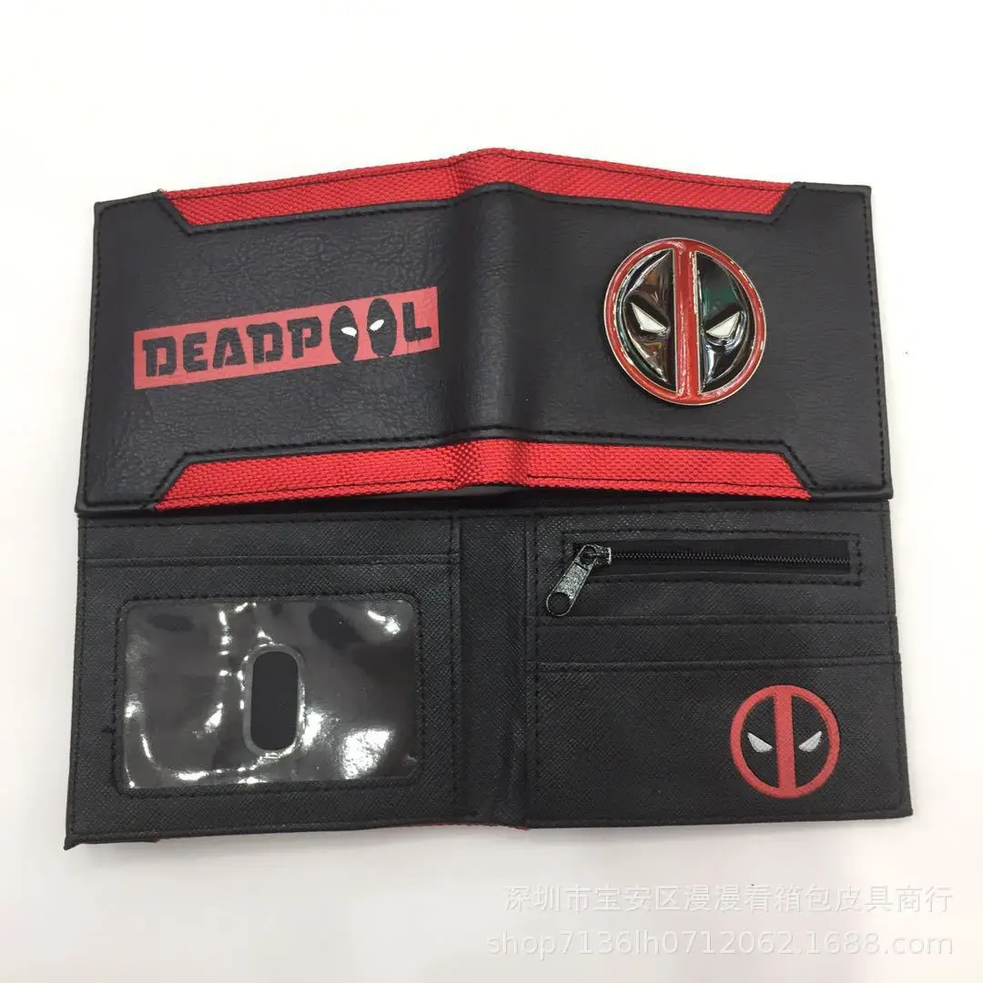 Hot Toys Marvel Avengers Deadpool Anime Figures Foldable Wallet Men Children Bank ID Card Holder Card Clip Bag Cartoons Gifts