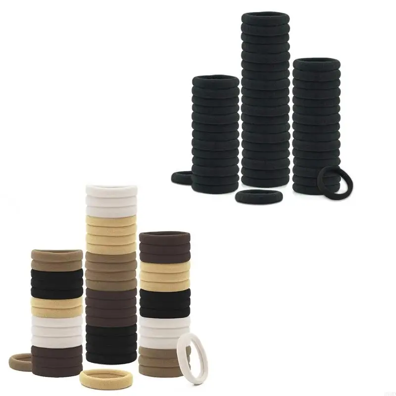 

652F 100pcs Comfortable Elastic Hair Band Women Fashion Hair Ties Trendy Hair Rings for Everyday Use