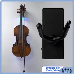 Soporte de pared para violín y violonchelo con luz trasera, colgador LED, colgador de arco de violín eléctrico y gancho para guitarra, accesorios de pieza