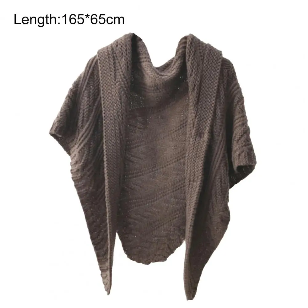 Poncho Coat Popular Soft Cape Coat Women Autumn Winter Large Solid Triangle Scarf Poncho for Banquet