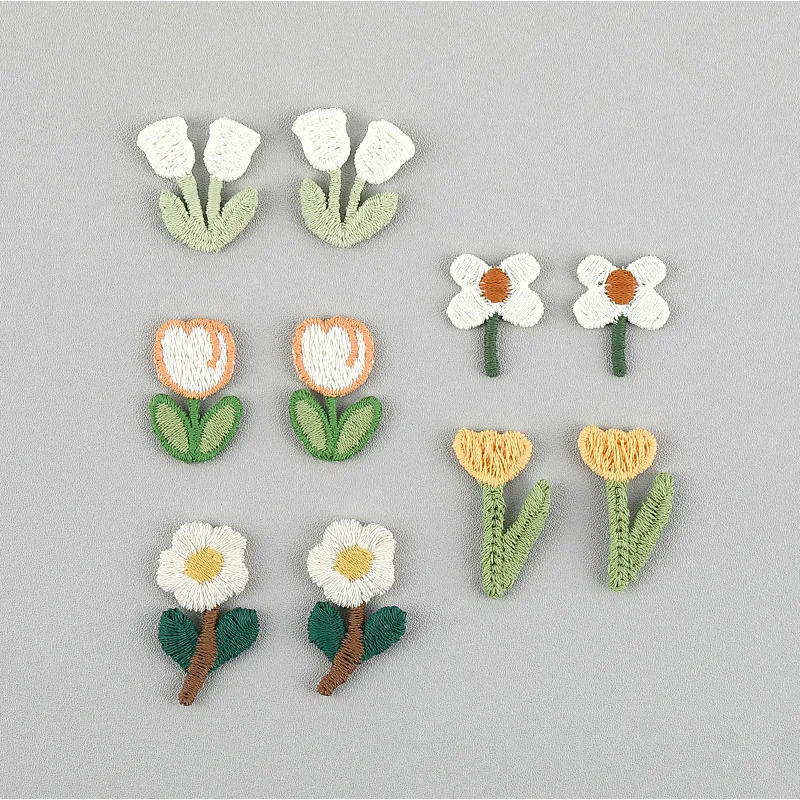 10pc Four Leaf Lucky Grass Flower Embroidered Cloth With Hair Accessories Shoes Hats Socks Sweaters Scarves Clothing