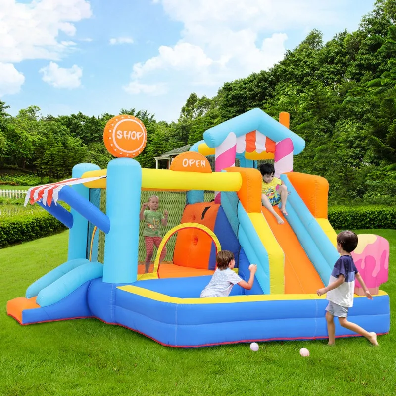 Inflatable Bounce House Slide Jumping bed with Ball Pit Air Blower for Kids open shop theme Trampoline Outdoor Park Amusement