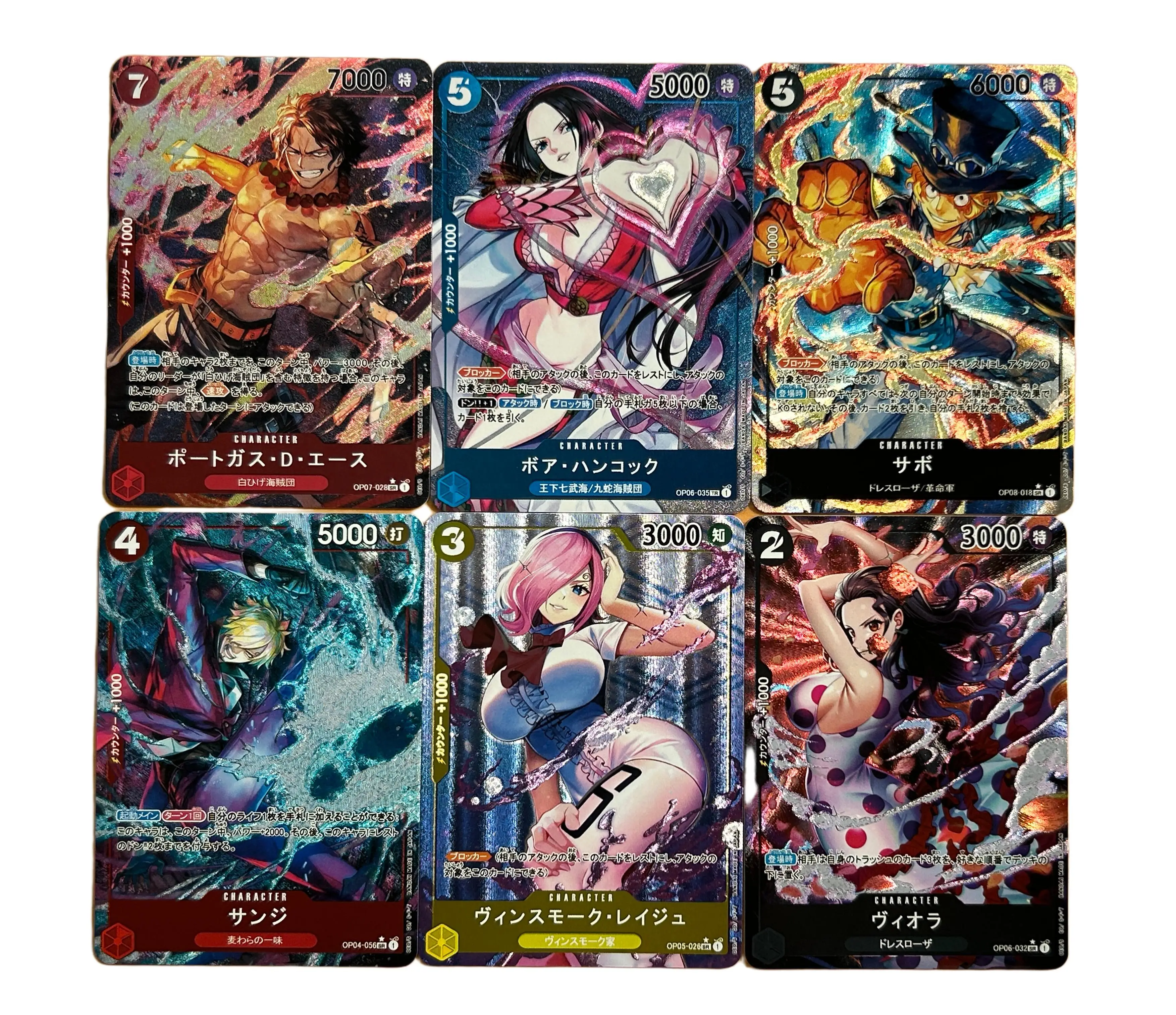 DIY One Piece Card Set Ace Sabo Boa Hancock Custom Fanart Trading Cards Anime Manga Holo Foil