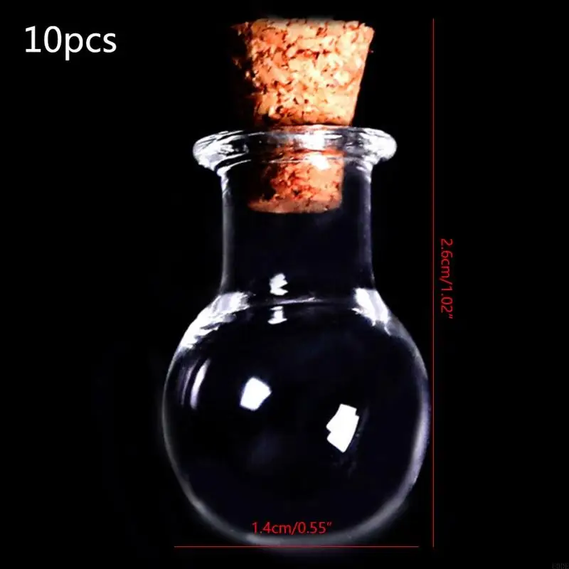 10 pçs mini garrafa mensagem desejo vidro vazio com rolhas cortiça frasco deriva claro para festa casamento