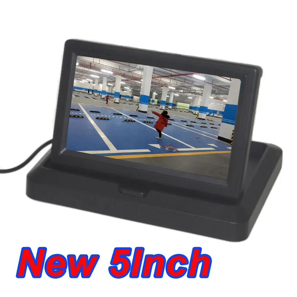 Car 5 Inch Folding New Digital Screen 2 Channel Video Input DVD Player DC 12/24V Monitor 5.0