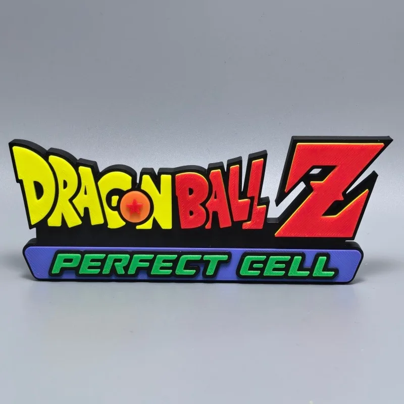Dragon Ball Trunks/Perfect Cell 3D Font Logo Stand Animation Model Ornaments Cosplay Character Exhibition Decoration Toys Gifts