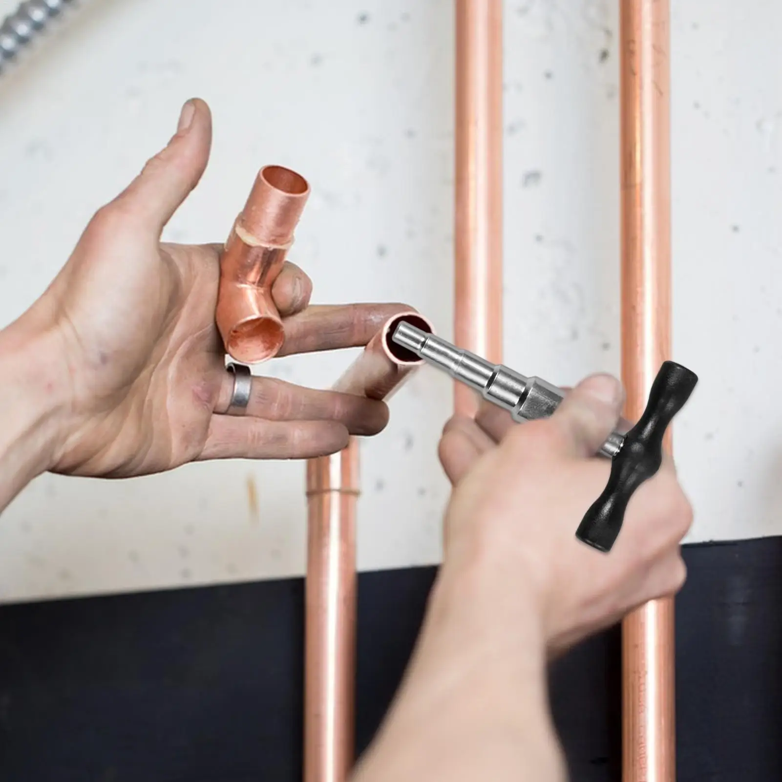 T Shape Tube Expander Manual Copper Pipe Expanding Tool for HVAC Refrigeration Air Conditioner Repair Tube Exhaust Pipe Expander