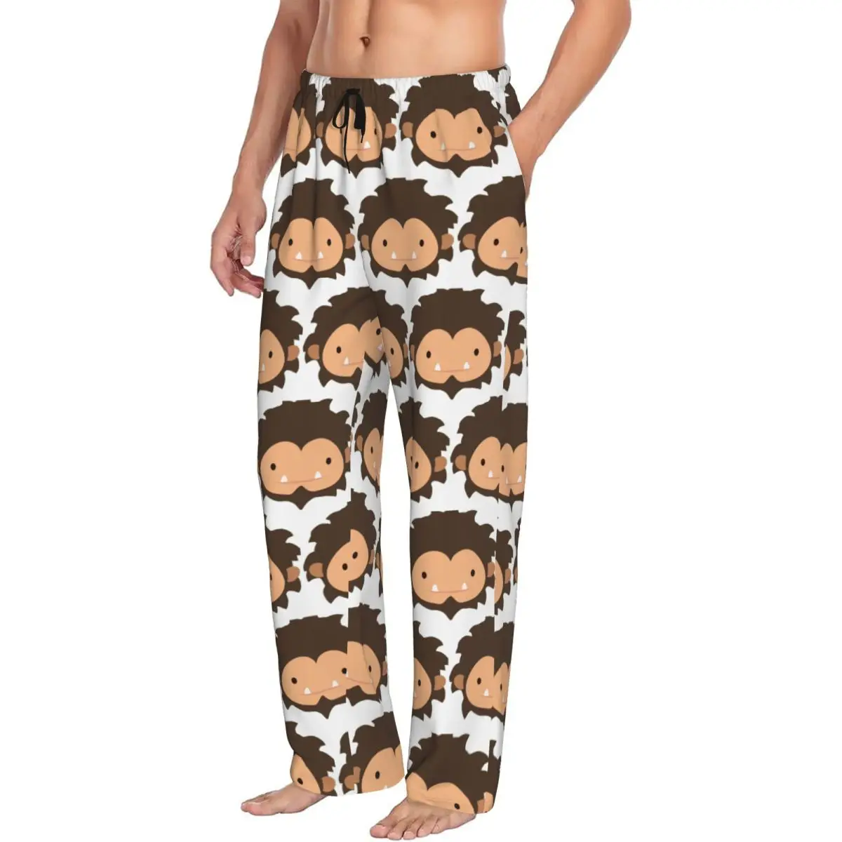 

Мужские пижамные штаны Sneaky Sasquatch с большой головой, одежда для сна с карманами для отдыха на заказ
