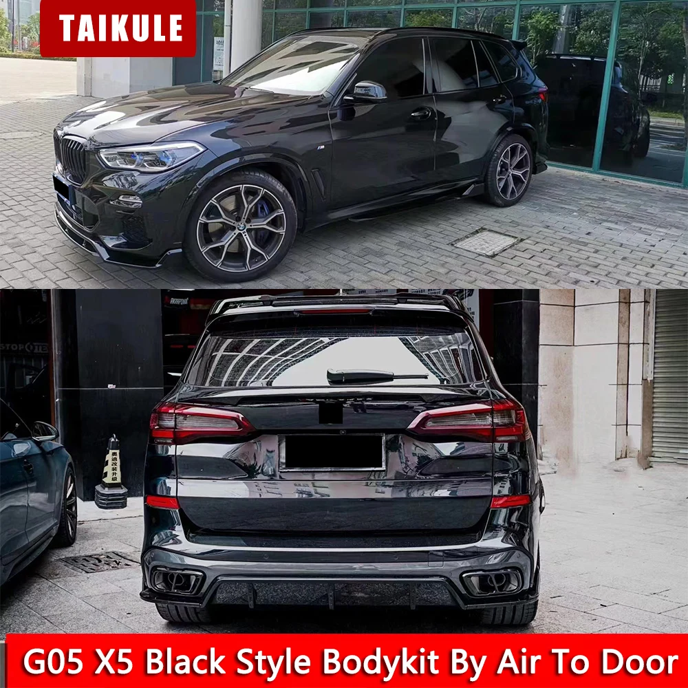 For 2019 to 2023 G05 X5 Modification TAIKULE Black Bodykit Glossy ABS Luggage Rack Cowhide Mirror Shell Grille Roof Spoilor