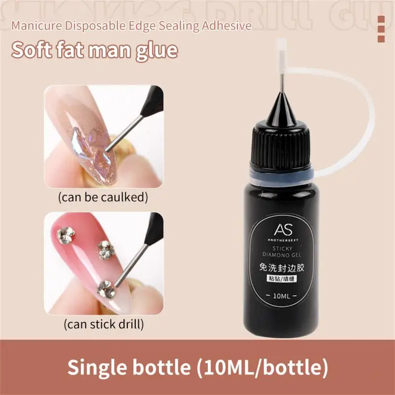 라인스톤 장식용 네일 아트 젤, 강력한 접착제, 닦지 않는 쥬얼리, 탑 코트, 매니큐어 액세서리, TSLM1, 10ml