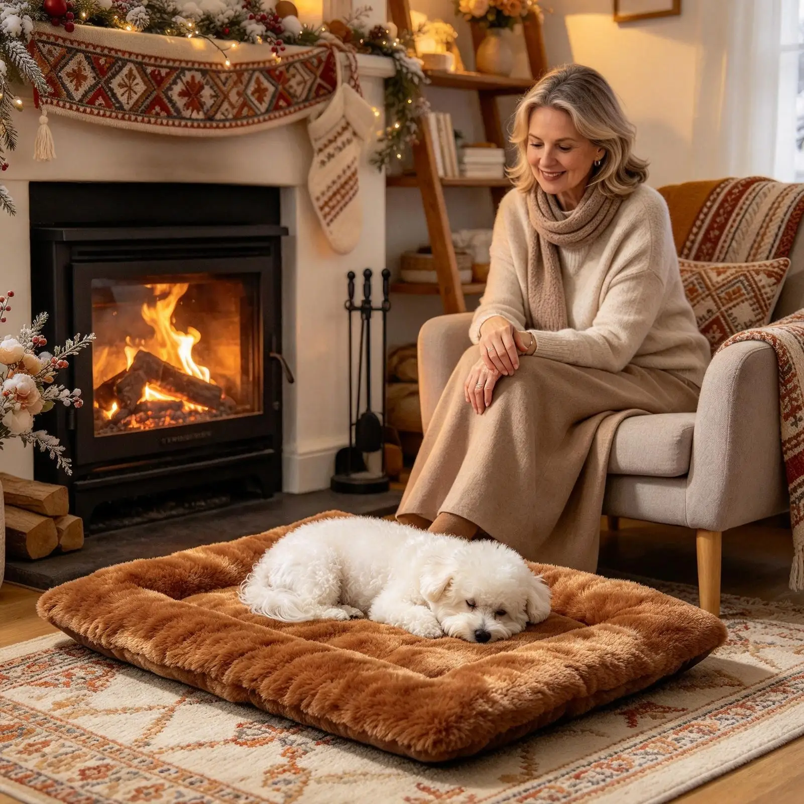 Self Warming Pet Bed 100 X 70 Cm Winter Long Cave Warmer Cat Warming Mat For Outdoor House Indoor Outside Winter Christmas