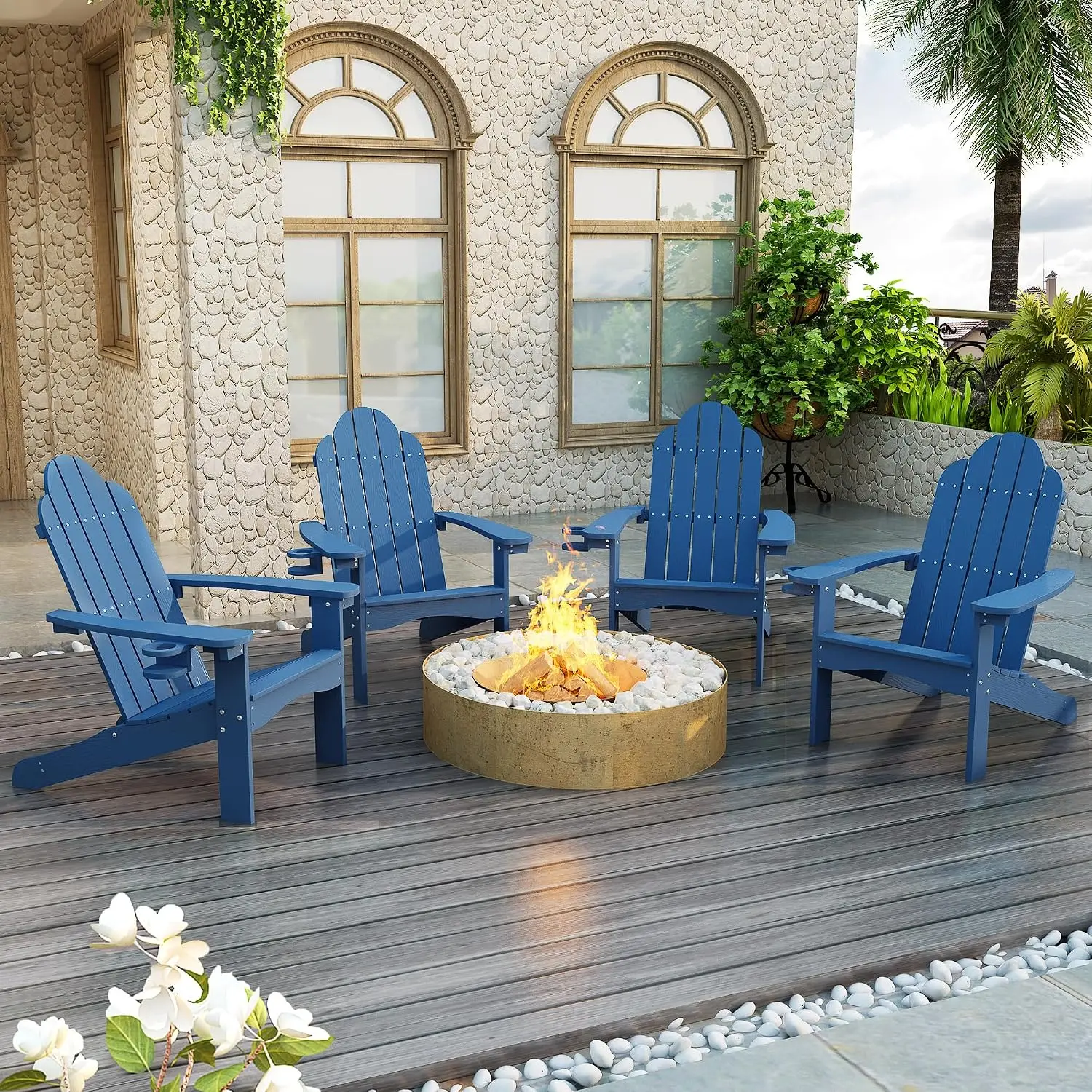 HDPS  Chair All-Weather Cup Holder 350LBS Patio Deck Poolside, Customized