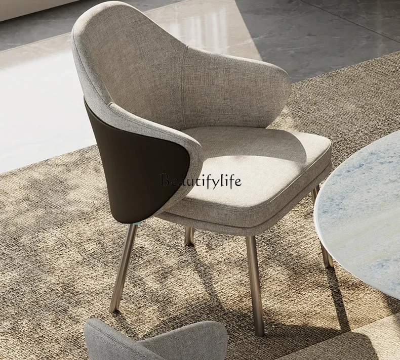 

yj21 Household Stainless Steel Armrest Dining Chair Nordic Light Luxury Modern Simple Chair Fashion