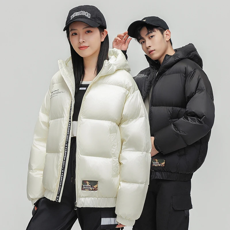 

ex Winter down Jaet Student Couple Sle High Quali Men's Women's Workwear Windbreaker Warm Long Sve Zipper Closure