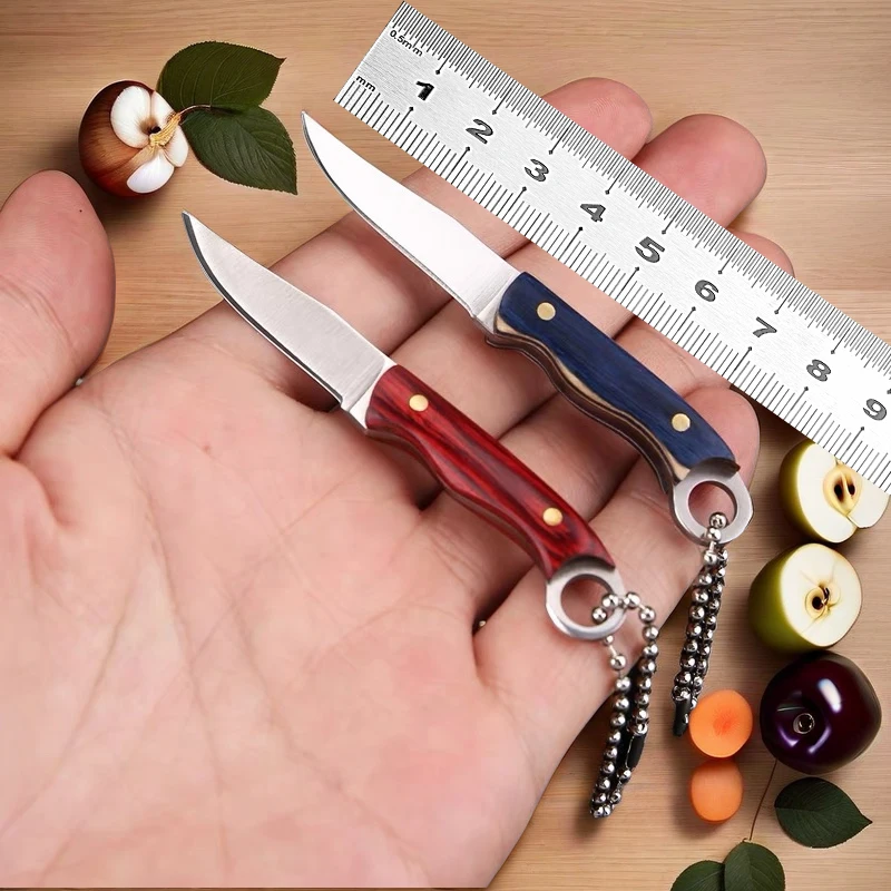 1pc Portable EDC Pocket Knife，Sharp Fruit Knife and Keychain Knife，Stainless Steel Mini Cleaver for BBQ,Home,Hiking