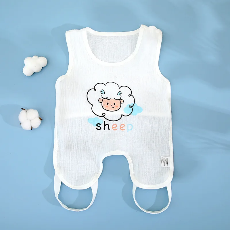Newborn Baby Pure Cotton Bellyband Summer Thin Vest with Belly Protection and Half Back Clothes Baby Belly Circumference
